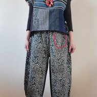 着物リメイク 古布 手作り 半纏 刺し子ふろしき ベスト | iichi