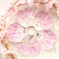桜の森・色絵四角皿