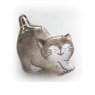 K18WG猫ピンバッチブローチ K18WG猫ピンバッチブローチ