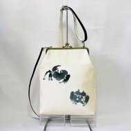 ハンドメイド シルバー帯リメイク がま口 バッグ 【訳あり