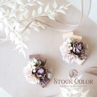 ②布花　オールドローズと春の小花のコサージュ・アンティークレー　卒業式入学式 ②布花 オールドローズと春の小花のコサージュ・アンティーク