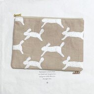 専用♩✨【横長マチ付きポーチ】runrunrun ベージュ✨　ミナペルホネン 専用♩✨【横長マチ付きポーチ】runrunrun ベージュ✨ ミナ