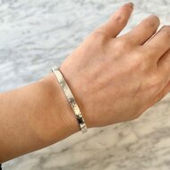 MANA  アシメカット バングル 槌目バングル5mm幅フラット】高純度シルバー1000 シンプル