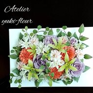 ☆クレイフラワー作品（愛らしい花たちのフレームスタンド