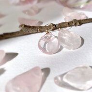 おまとめです！14kgf ローズクォーツとハーキマーのピアス Baroque Pearl & Rose quartz 14KGFフープピアス(4way) チャーム