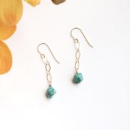 小さな チベットターコイズ ピアス/イヤリング アレルギー対応