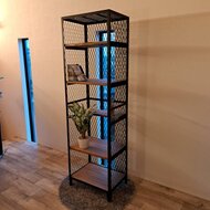 インダストリアルアイアンブックシェルフ アイアンラック［C］シェルフ［幅60㎝×高さ120㎝×奥行き30