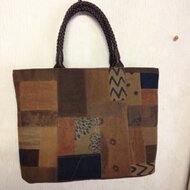 シピボ族の泥染めパッチワークキルトバッグ　中古　草木染め　柿渋