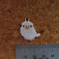 セキセイインコのストラップ 白 アルビノ Iichi ハンドメイド クラフト作品 手仕事品の通販