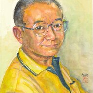 アンティーク　手描き肖像画　水彩画　ロココ ロココ娘」水彩画