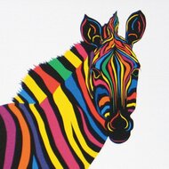 オリジナルシマウマのアクリル画 | 野生動物アート | 白黒壁装飾