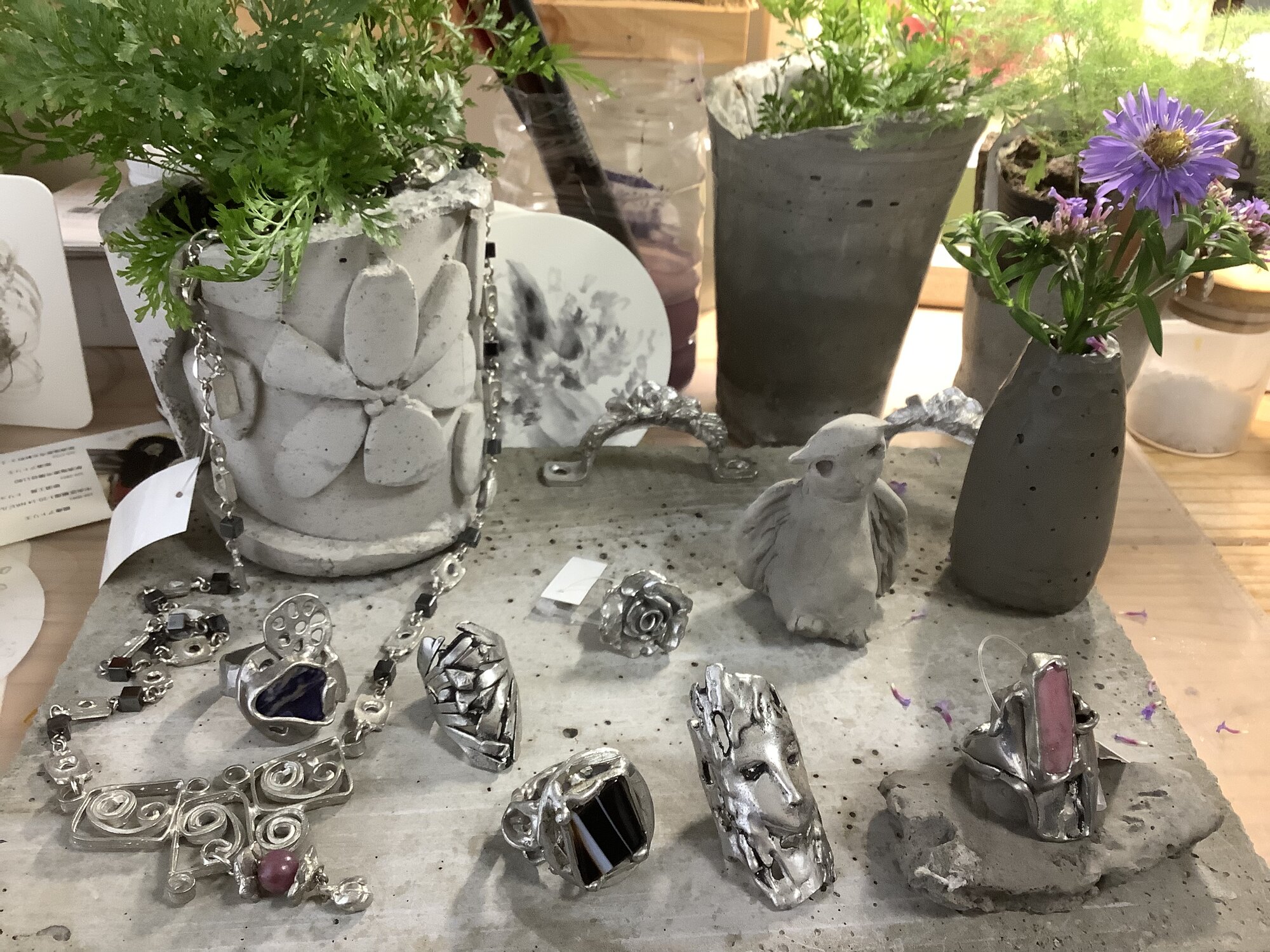 華の絵と志野はがん