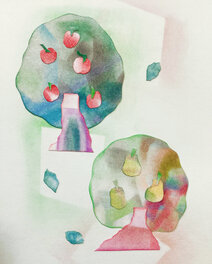 Pastel ABCD/パステル画コラージュ