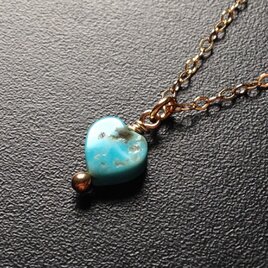 12月誕生石＊ 14KGF ハートシェイプターコイズ ネックレス