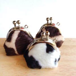 がま口 牛とキリンのアクセサリー ミニポーチ＊送料無料