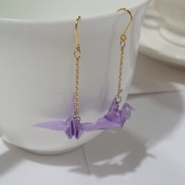 シンプル折り鶴ピアス