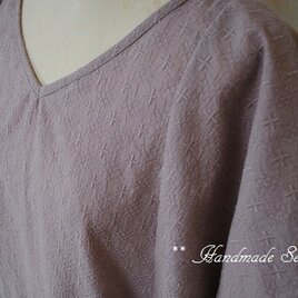 ドルマンパフブラウス(スモーキーピンク)