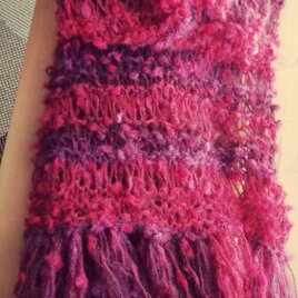 輸入糸　ふわふわマフラー*RubyRuby