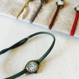 時計のヘアゴム グリーン