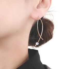 【K14GF】イヤリング*波とオパール天然石のEarring or Pierceの画像