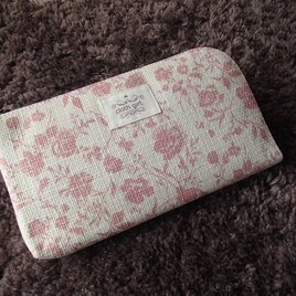 ケース装着PS Vita(PSP)用ポーチ◆ホワイト×ピンクローズ