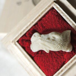 【受注生産】動物リング 狐 ＊deer bone＊