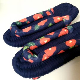 tamakoka様★布ぞうり《紺・柄》23〜25cm