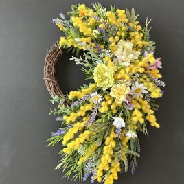 ミモザとラベンダーのリース「受注制作」