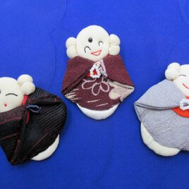 ★癒しの仄々見守りお地蔵様ブローチ★ちりめん細工★縁起物