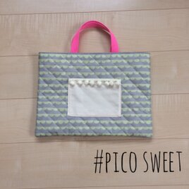 パステル ガーランド ポンポン レッスンバッグ トートバッグ 北欧