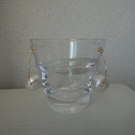 大粒コットンパールのフープイヤリング