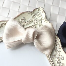 ふっくらリボンのヘアクリップorバレッタ（ベージュ）