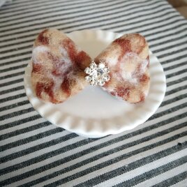 ヒョウ柄風リボンヘアピン☆☆