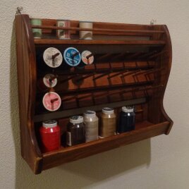 再販‗糸立てスタンド　コンパクト２４本タイプ チーク色　壁掛け置き型兼用