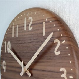 象嵌ブラックウォールナットの時計　直径30㎝　受注製作　受注生産品です。 4月より値上げをいたします。の画像