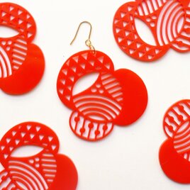 アクリルピアス【はな】/レッド