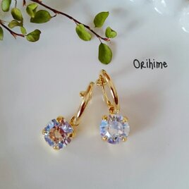 スワロフスキーのフープイヤリング