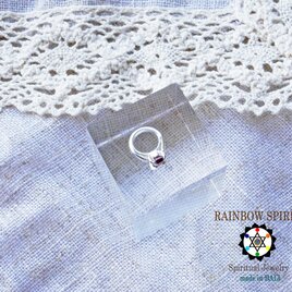 •✼送料無料✼•ガーネット/SILVER/1月誕生石༺バリ島の僧侶の祈祷＆浄化•♡•ベビーリング༻出産祝い・誕生日ギフト