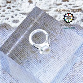 ✼送料無料✼ パール・真珠/SILVER/6月誕生石༺バリ島の僧侶の祈祷＆浄化•♡•ベビーリング༻出産祝い・誕生日ギフト