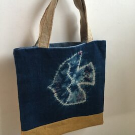 藍絞り染め トリbagの画像