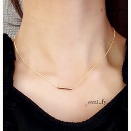 当店1番オススメ☆華奢で繊細なスクエア◇パイプネックレス
