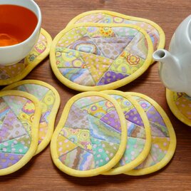 そらまめのコースターとポットマットのセット ～柔らかな風～の画像