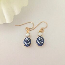 14KGF　Vintageラインストーンデイジーピアス