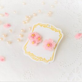 受注制作＊桜ピアス（レース編み）