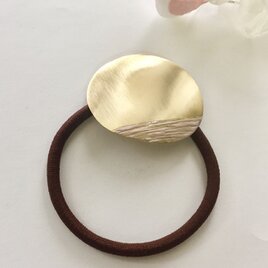 真鍮スクラッチヘアゴム（ピンク）