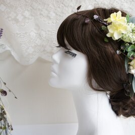 【送料無料】Sunny Rose*　ローズと紫陽花の髪飾り＊リストレット付　