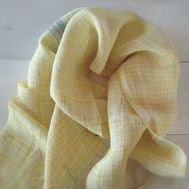 手織り・手染め　リトアニアリネンのストールイエローの画像