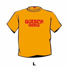 Gustch Works T-シャツ / Lサイズ（オレンジ・ボディー）の画像