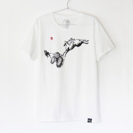 ウマくんのTシャツ　white×blackの画像