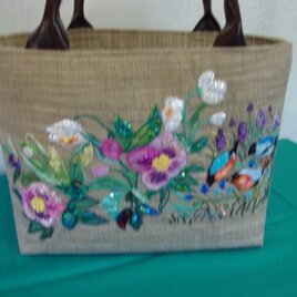 birds ＆ flowers bag＊小鳥と花のバッグの画像